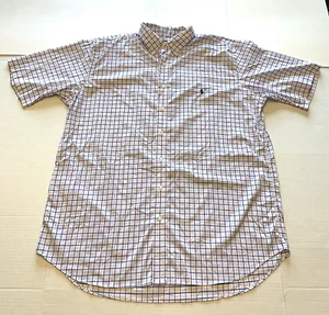 Polo Ralph Lauren Camicia Uomo XLT Bianco Rosa Blu Check Manica corta Performance - Foto 1 di 7