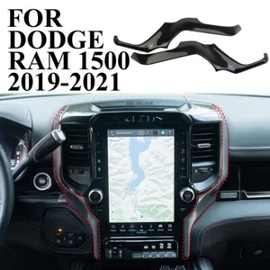 Carbon Fiber Style Inner Navigation Air Vent Outlet Trim For Dodge Ram （12 inch） - Picture 1 of 6
