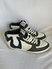 True Religion Vintage Fold Over Green Blue White High Top Sneakers Mens 11.5