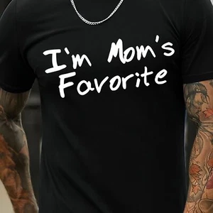 Camiseta de moda con estampado de letras para hombre - Top informal de manga corta cuello redondo - Ligera - Imagen 1 de 8