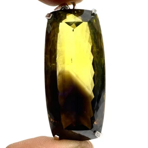 Ciondolo Argento Sterling 925 Quarzo Limone Bio Naturale Certificato 29,54 Gms 48x20mm - Foto 1 di 12