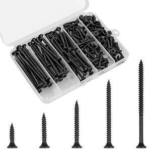 Wood Screws Assortment Kit, 168 PCS, High Hardness Phillips Drive Screws Set, Bl - Picture 1 of 6