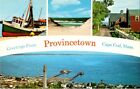 Vintage Postcard- Greetings From Provincetown Cape Cod Mass. Multi-View Unposted