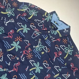Chubbies Hemd Herren Large blau Neonlichter Wochenende ist eingetroffen Stretch Knopfleiste - Bild 1 von 7