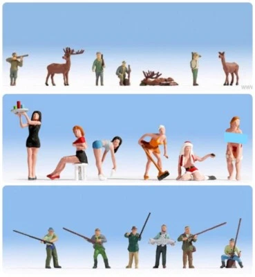 NOCH 3 Sets HO Model Train NRFB Angler 15892, Sexy Ladies 15957, Hunting 15731 - Image 1 of 4