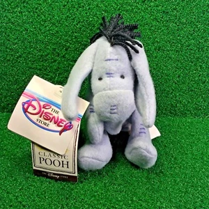 NUOVA Disney Mini Bean Bag CLASSIC EEYORE 7" Winnie The Pooh Peluche Giocattolo Asino Nuovo come nuovo - Foto 1 di 12