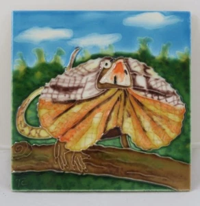 Australian Frilled Neck Lizard wall art hanger indoor/ outdoor - Garden plaque - Foto 1 di 2