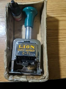 Lion Auto Numbering Machine Model C71 Vintage Used Working Made in Japan 123456 - Picture 1 of 7