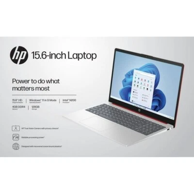 *SEALED* HP Scarlet Red Laptop - Intel N200 1.8GHz 4GB RAM 128GB SSD - FD0083WM - Image 1 of 4