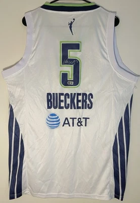 Paige Bueckers Signed Dallas Wings White Jersey Autograph UConn Beckett BAS COA - Image 1 of 4