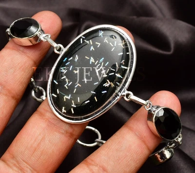 Bracciale opale di fuoco pietre preziose argento sterling 925 braccialetto... - Immagine 1 di 4