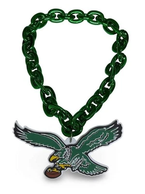 Philadelphia Eagles Retro Cadena Grande Collar Abanico Colgante Cadena Verde 9x4 Foto 1 de 2