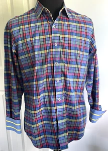 Robert Graham X Tailored Fit mehrfarbig kariertes Langarm Hemd Flip Cuffs Gr. L - Bild 1 von 11
