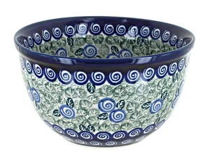 Blue Rose Polish Pottery Seaside Swirl Small Mixing Bowl - Picture 1 of 1