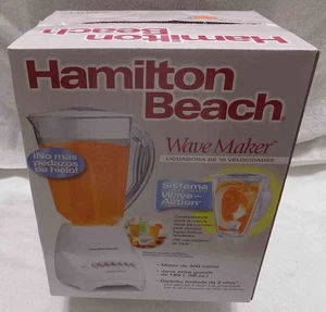 HAMILTON BEACH WAVE MAKER FRULLATORE BIANCO * 10 velocità * NUOVO * SPEDIZIONE GRATUITA - Foto 1 di 5