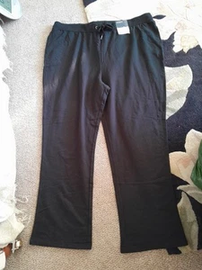 Bon Marche Black Casual Elasticated/drawstring Waist Cotton Trousers Large... - Picture 1 of 4