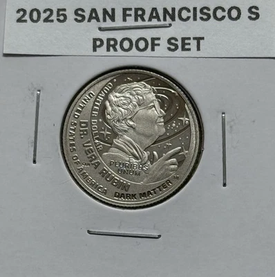 2025 DR VERA RUBIN SAN FRANCISCO S CLAD GEM PROOF AMERICAN WOMEN QTR COIN FLIP - Image 1 of 3