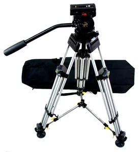 Miller 25 II FLUID HEAD DA TRIPOD MIDSPR TDKN 3 FEET PANBAR PL BAG SERVICED 30Lb - Picture 1 of 14