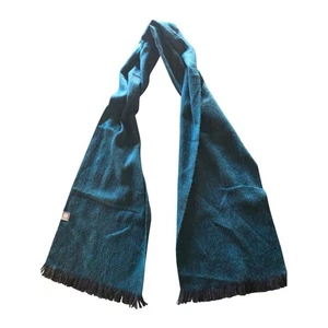 Shupaca Alpaca Blend Scarf Blue Green Fringe Soft 74Lx12W Rectangle Fall Winter - Picture 1 of 4
