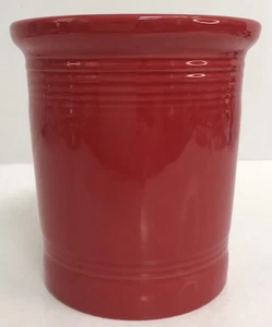 Fiesta Ware Scarlet Red 5.75” 1 Qt Canister Utensil Holder Homer Laughlin No Lid - Picture 1 of 9