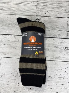 Weatherproof Men's Crew Socks Ultimate Thermal Shoe Size 6-12 NEW - Picture 1 of 4