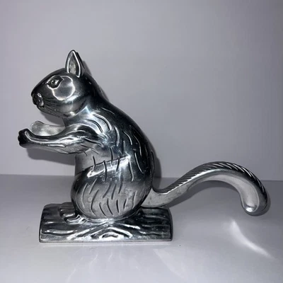 Vintage Squirrel on Log Nutcracker Aluminum Metal Collectible - Image 1 of 4