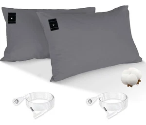 Grounding Pillowcase 2 Pack Contains Silver Fibers Cotton Grounding Pillowcas... - Picture 1 of 6