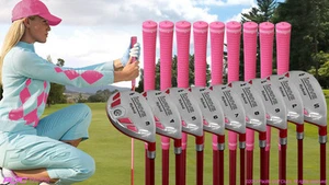 PINK LADIES ALL HYBRID RESCUE LADY HYBRIDS WOMENS FULL SET 3-PW + SW GOLF CLUBS - Picture 1 of 1