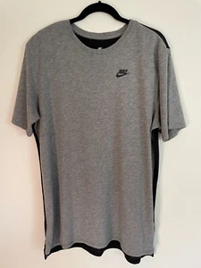 Nike Mens Tee T-Shirt Size L Grey Front & Sleeve Black Mesh Back Nike Logo - Picture 1 of 5
