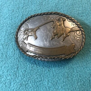 Rodeo Calf Roping Blank Trophy Award Buckle Silver Western Cowboy Belt Buckle L4 - Picture 1 of 4