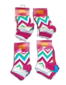 12pr Sonoma Socks Low Cut Print Pink White 6-12 Small Girls Children Toddler Kid - Picture 1 of 5
