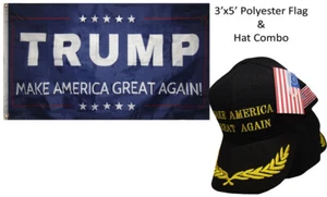 Sombrero de pluma negro 3'x5' Trump Blue Make America Great Again & Make America Great - Imagen 1 de 1