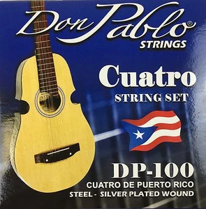 Cuerdas Don Pablo para Puerto Rico Cuatro Cuerdas, Juego de Acero DP-100 - Imagen 1 de 2