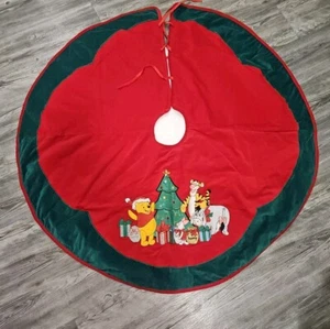 Winnie Puuh Tigger Eeyore Ferkel Weihnachtsbaum Rock 43" 3D Filz Samt Vintage - Bild 1 von 4