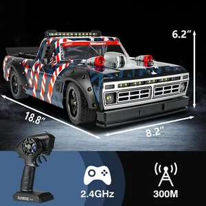 1:10 Drift Car Brushless 2,4GHz RC Auto 70KM/H High Speed Ferngesteuerter Truck USA - Bild 1 von 9