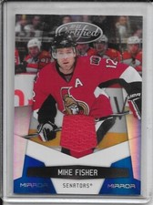 2010-11 Certified Mike Fisher Mirror Blue Jersey # 102 #d/100