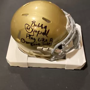 Mini Casco Automático Bobby Leopold Notre Dame Fighting Irish Firmado ~ JSA - Imagen 1 de 5
