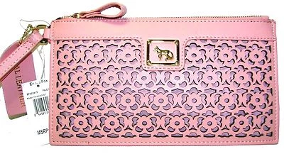 EMMA FOX Pale Pink Leather Clutch Purse Forsyth Wristlet NWT                   - Image 1 of 4