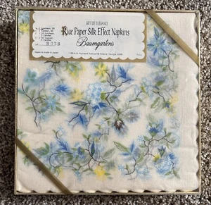 Servilletas vintage de papel de arroz Baumgarten efecto seda azul floral - Imagen 1 de 4