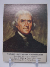 1964 General Mills U.S. Presidential Portrait Card THOMAS JEFFERSON