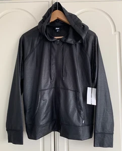 DKNY Black Woman's Sports Mesh Hoodie Size Medium Full Zip - Pockets NWT - Picture 1 of 11