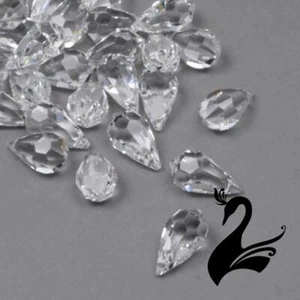 Glass Crystal Beads - Teardrop Briolette Faceted Pendant Clear 20x12mm (Price... - Picture 1 of 3