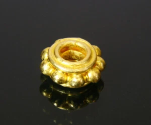 HANDMADE ANTIQUE STYLE 22K SOLID GOLD BEAD THAILAND - Picture 1 of 3