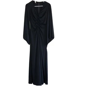 NUEVO NUEVO CON ETIQUETAS Mono Discoteca Vintage Años 70 Negro Manga Abertura Largo Negro Pierna Ancha 11/12 - Imagen 1 de 11