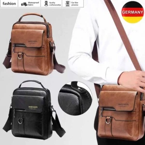 Herren Umhängetasche Echtes Leder Männer Business Tasche Messenger Handtasche DE - Bild 1 von 17