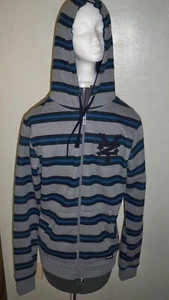 SUDADERA CON CAPUCHA POLAR CON CREMALLERA AZUL/GRIS A RAYAS DE DOS TONOS ZOO YORK PARA HOMBRE NUEVA $59 - Imagen 1 de 1