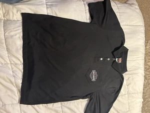 Genuine Factory Harley-Davidson Short Sleeve Dress Shirt Black CL size - Picture 1 of 7