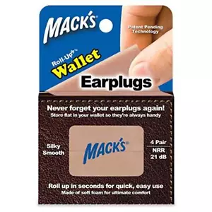 Tapones para los oídos enrollables para billetera Mack's EarPlugs fácil sedoso suave enrollar (4 pares) - Imagen 1 de 4