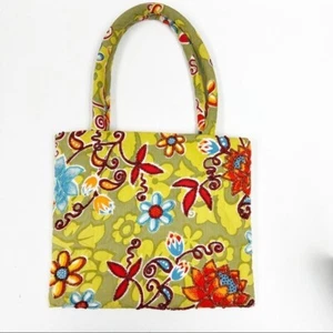 Floral beaded handmade women's small multicolored floral Tote bag Y2K Bright - Picture 1 of 9
