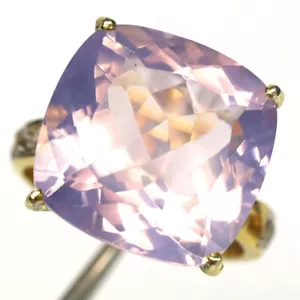 Anillo De Joyería De Cuarzo Lavanda Y Circonita Blanca De Plata 925 Talla 6.5 - Imagen 1 de 4